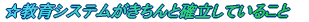 ☆教育システムがきちんと確立していること